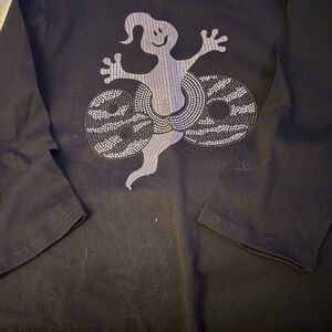 Black Halloween rhinestone ghost Long Sleeve Shirt brand new w/out tag sz xl